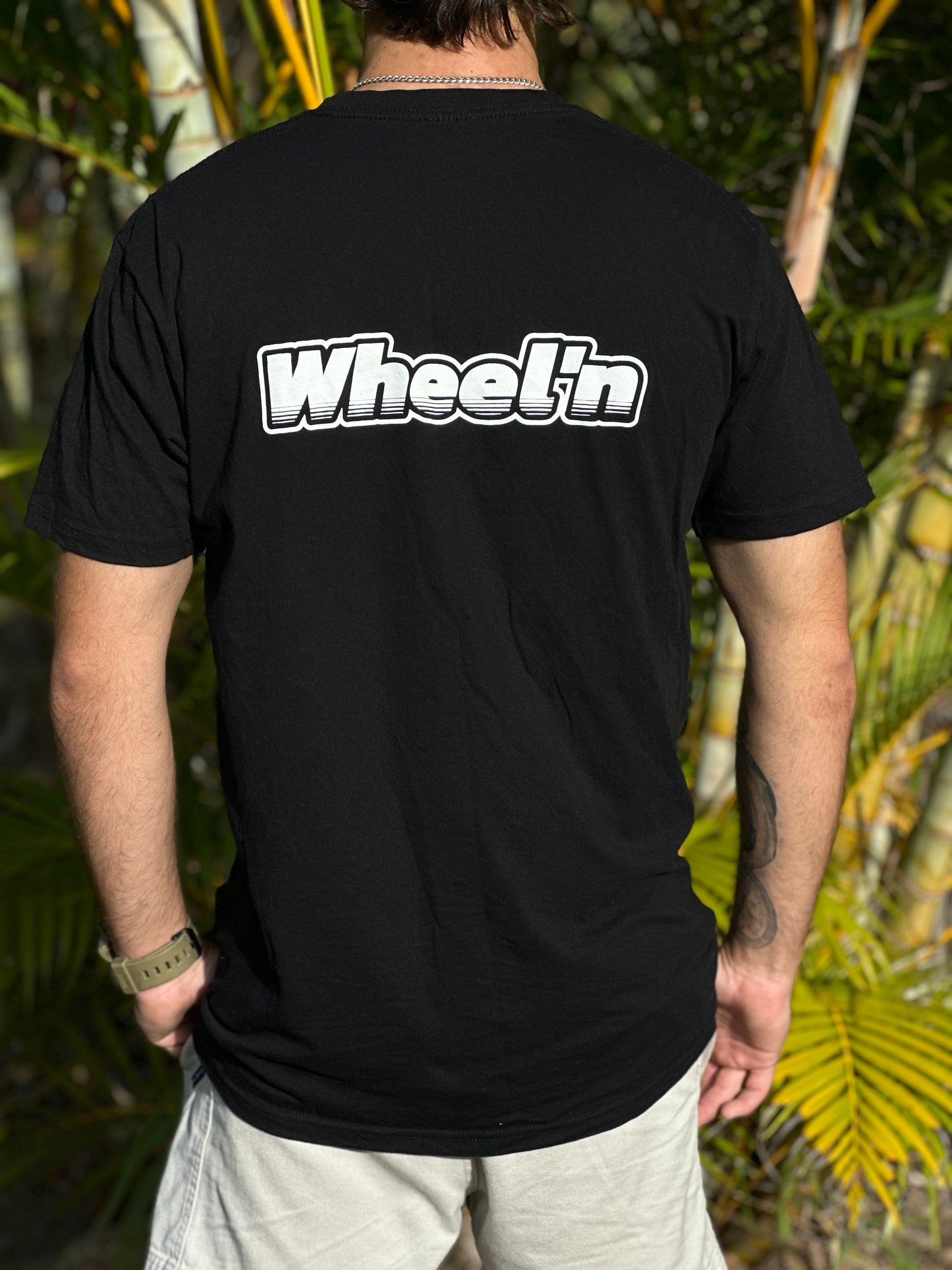 Wheel’n White OG Logo Black Tee